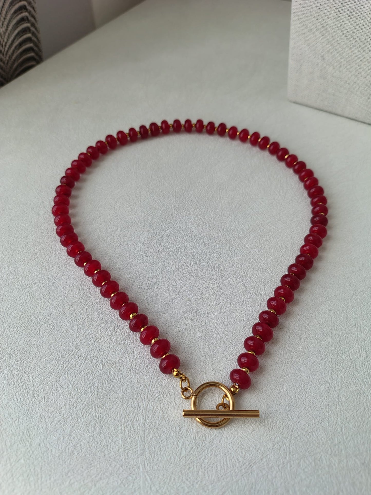 Natural Red Carnelian Stone Necklace