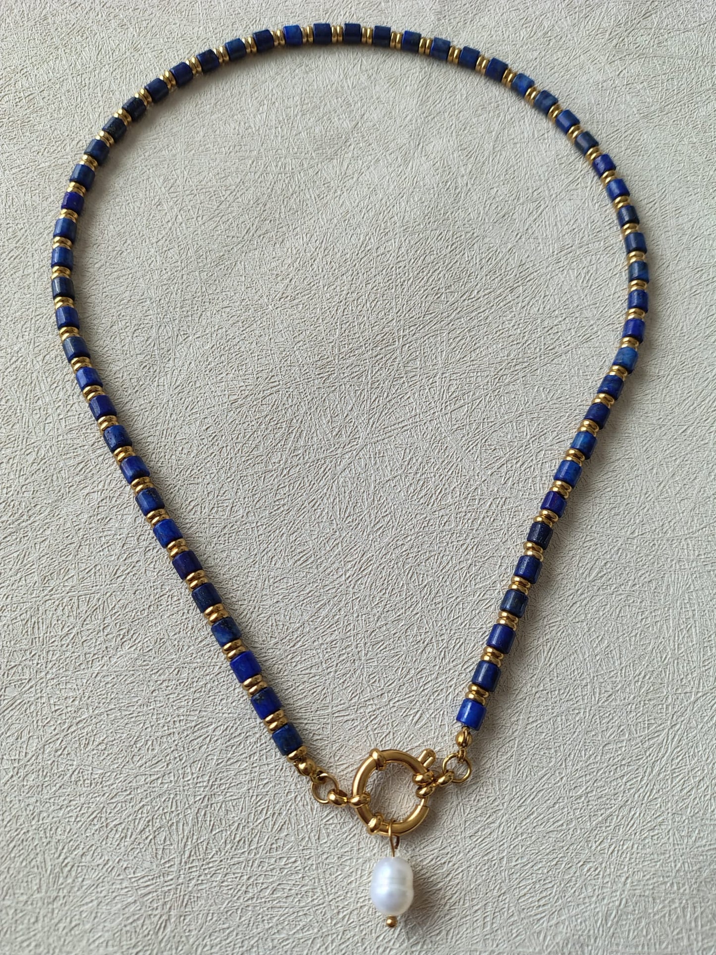 Lapis & Pearl Statement Necklace.