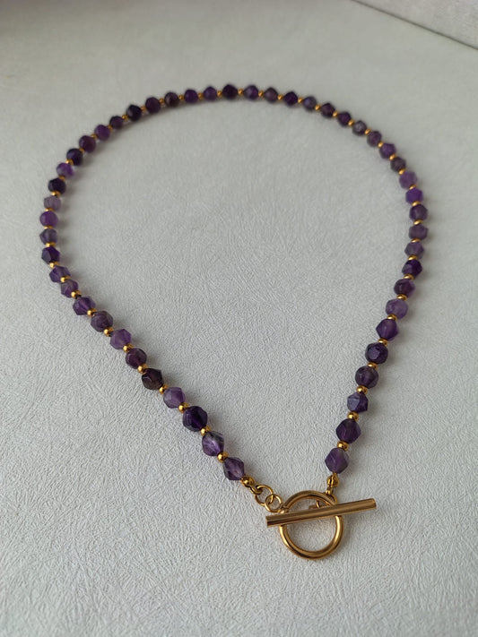 Natural Amethyst Gemstone Necklace.